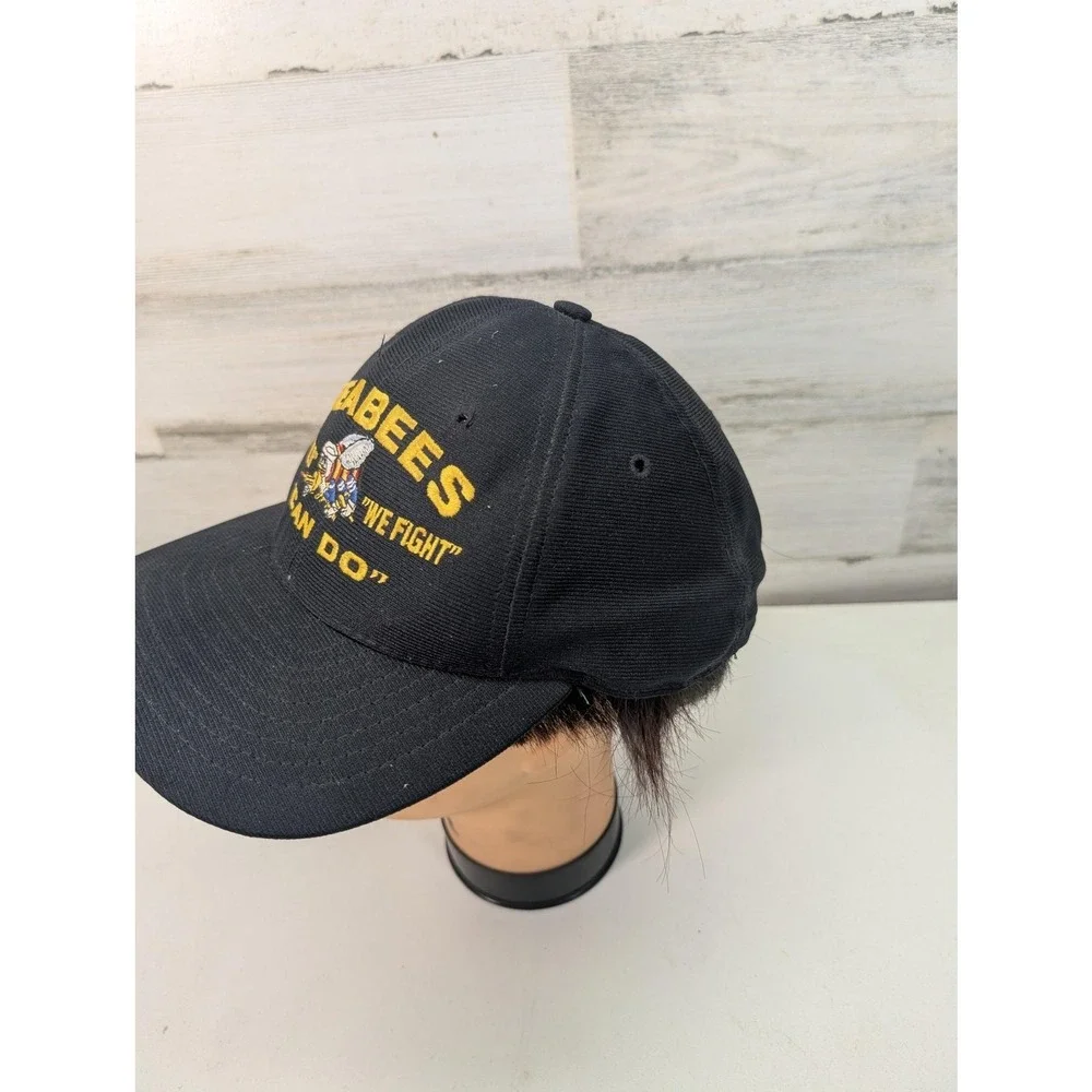 Eagle Crest US Navy Seabees Snapback Hat Black We Build We Fight Can Do USA Made